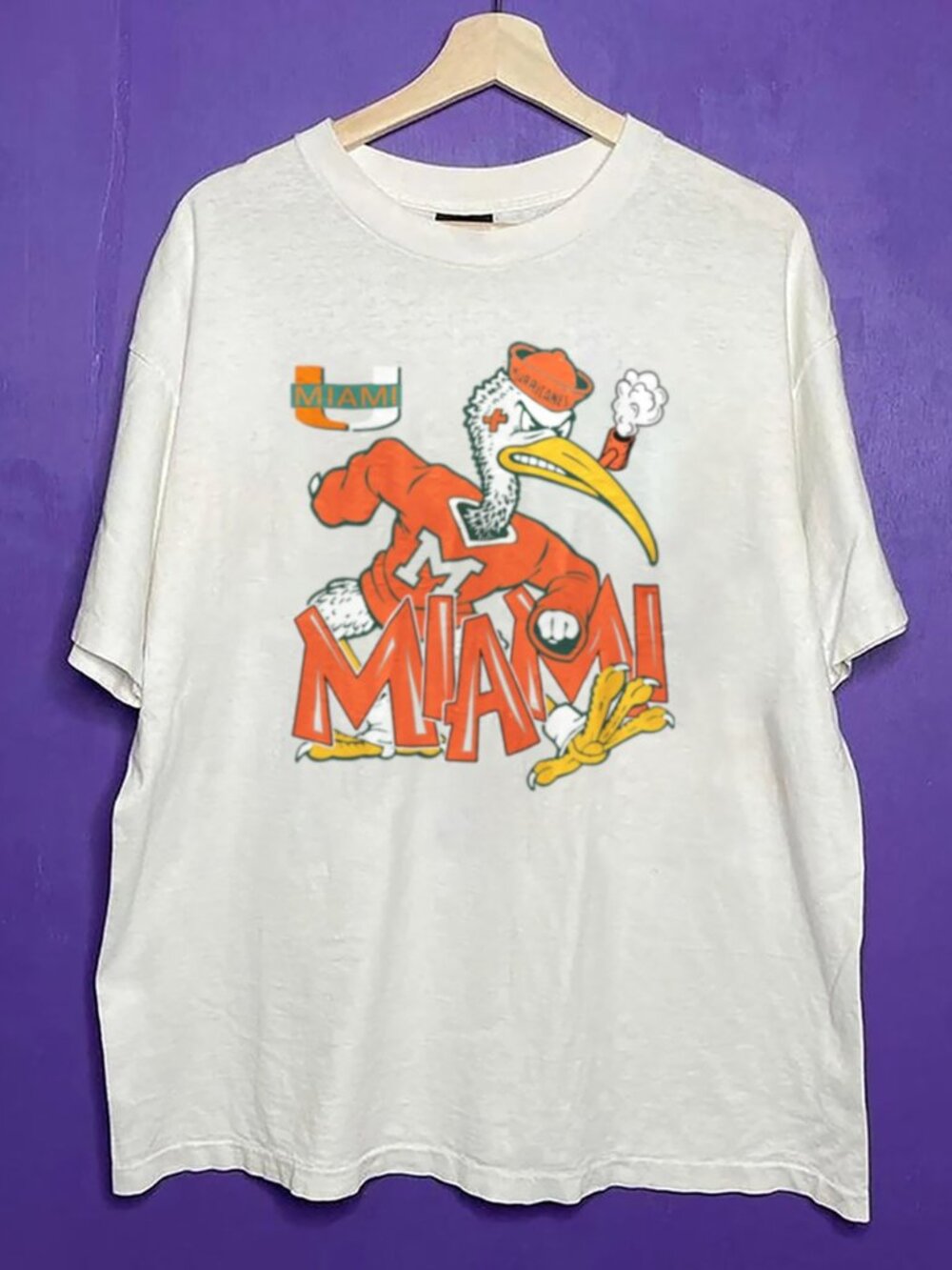 Vintage Miami Hurricanes Football Shirt, University of Miami Hurricanes Shirt
